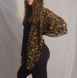 A cheetah silk cardigan